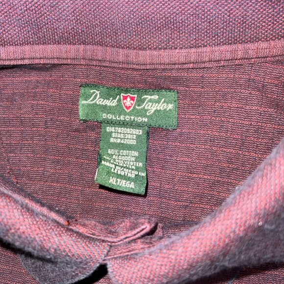 David Taylor‎ Collection Men XLT Burgundy 2 Button Short Sleeve Golf Polo (B) - Picture 5 of 6